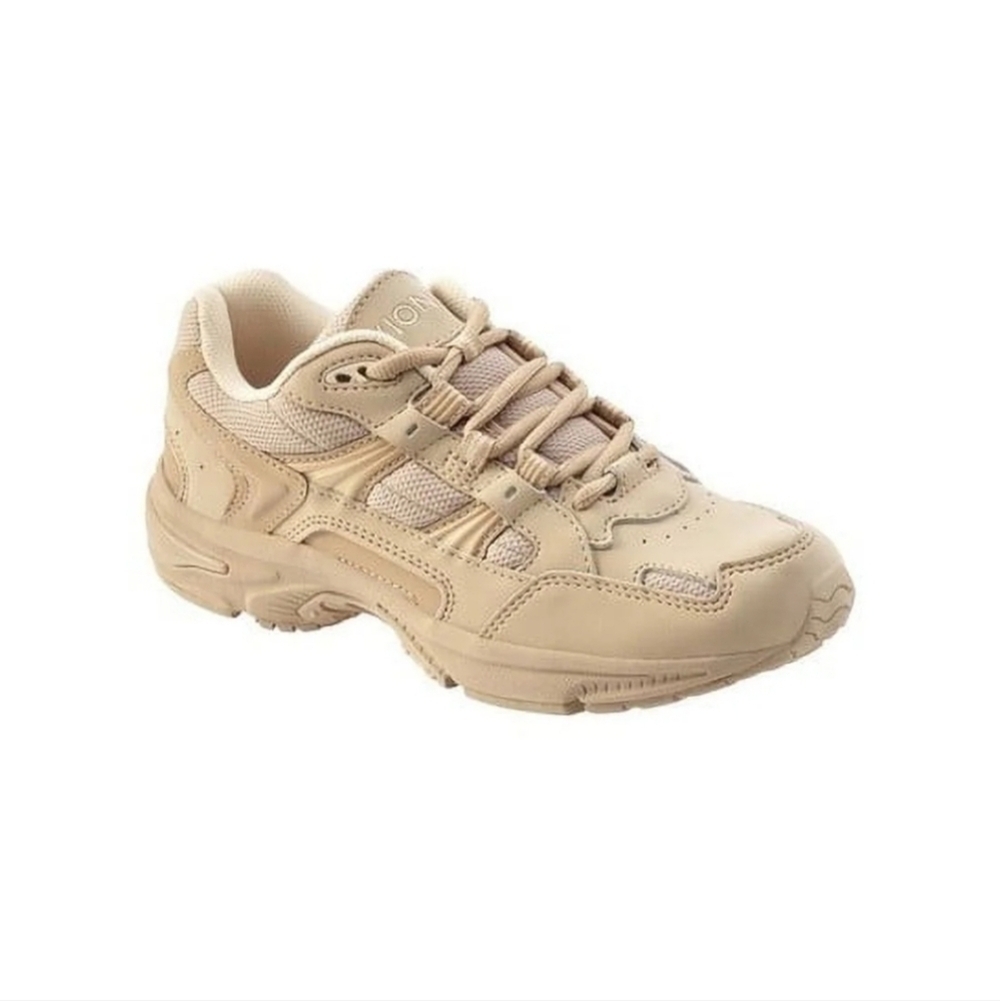 Vionic Womens Beige Tan Khaki Leather Mesh Walker Sneaker Womens Size US 9